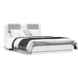 Furnova Posteljni okvir z vzglavjem bel 120x190 cm inženirski les, (21940068) | Shoptok.si