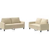 Maison Chic Sedežna garnitura - kavč 2-delna z blazinami krem blago, (21729146) | Shoptok.si