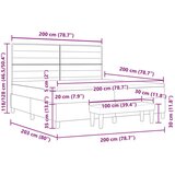  Postelja s škatlo z vzmetnico in klopjo modra 200x200 cm iz tkanine, (22082809) | Shoptok.si