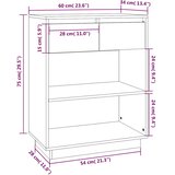  Konzolni ormarić bijeli 60 x 34 x 75 cm od masivne borovine | shoptok.hr