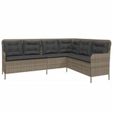  2-dijelna vrtna garnitura od poliratana s jastucima siva 110 x 110 x 40/71 cm | Shoptok.si