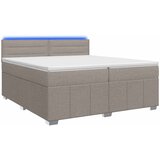  Boxspring krevet s madracem Sivosmeđa 200 x 200 cm Tkanina | shoptok.hr