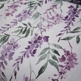 Catherine Lansfield Bela/vijolična podaljšana posteljnina za zakonsko posteljo 230x220 cm Wisteria Floral – | Shoptok.si