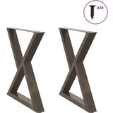 Furnova Noge jedilne mize 2 kosa naravno jeklo 70x(72-73,3) cm jeklo, (21946646) | Shoptok.si