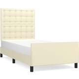  Okvir za krevet s uzglavljem krem 90x190 cm od umjetne kože | Eponuda.com