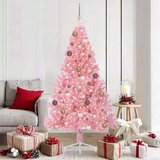 vidaXL Umjetna preddekorirana božićna jelka Roza 180 cm PVC | Shoptok.si