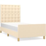 Maison Chic Posteljni okvir - Enojna postelja - Postelja za odrasle brez vzmetnice Cream 90x200 cm Tkanina-J7096, (21770051) Cene