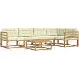 Set vanjskih sofa 6 kom. Bijela i krem Poliester | shoptok.hr