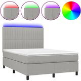  The Living Store Box spring postelja z vzmetnico LED sv. siva 140x200 cm blago - Box Spring Postelja, (21454280) | Shoptok.si