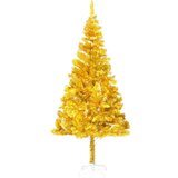  Umjetno božićno drvce LED sa setom kuglica zlatno 210 cm PET | shoptok.hr