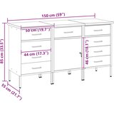  Radni ormar s ladicama 3 kom. Crna i Siva 150 x 55 x 85 cm | shoptok.hr