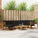  Set vanjskih sofa 8 kom. Prirodna i crna | shoptok.hr