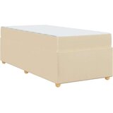  Konstrukcija postelje z vzmetnico krema 80 x 200 cm blago | Shoptok.si