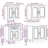 vidaXL 4-dijelni set kuhinjskih ormarića Kalmar konstruiranog drva | shoptok.hr