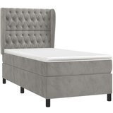 Box spring postelja z vzmetnico svetlo siva 100x200 cm žamet, (20791342) | Shoptok.si