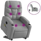  Električni masažni naslonjač na podizanje tkanina svjetlosivi | shoptok.hr