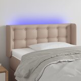 vidaXL LED posteljno vzglavje kapučino 83x16x78/88 cm umetno usnje Cene