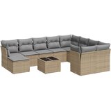 Maison Chic Seti vrtnega pohištva - Vrtna garnitura - Vrtni pohištvo set 11-delna z blazinami bež poli ratan, (21809986) | Shoptok.si