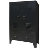  Kovinska omara v industrijskem stilu 67x35x107 cm črna | Shoptok.si