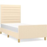 Maison Chic Posteljni okvir - Enojna postelja - Postelja za odrasle brez vzmetnice krem 90x190 cm tkanina-J7357, (21769591) | Shoptok.si