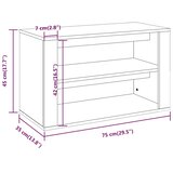 Stalak za cipele crni 75 x 35 x 45 cm od konstruiranog drva | Eponuda.ba