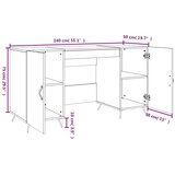  Radni stol visoki sjaj bijeli 140x50x75 cm konstruirano drvo | shoptok.hr