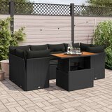 vidaXL 7-dijelni set vrtnih sofa od poliratana s jastucima crni | shoptok.hr