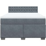 vidaXL Krevet s oprugama i madracem tamnosivi 140x200 cm baršunasti | shoptok.hr