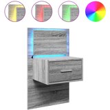 Furnova Nočna stenska omarica z LED lučkami siva sonoma, (21927470) | Shoptok.si