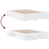 vidaXL Posteljni okvir s predali bel 120x200 cm inženirski les | Shoptok.si