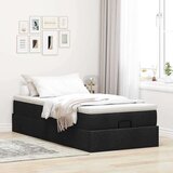 vidaXL Otomanski posteljni okvir z vzmetnico črn 80x200 cm blago | Shoptok.si
