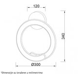 Luna 260 zidna lampa 24W 3000K mesing Cene