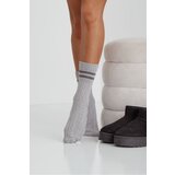 Milena Women's Braided Socks With Straps Gray | shoptok.hr