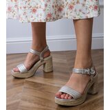 D/CEO Silver wedge espadrille sandals Kleris | Shoptok.si