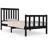  Posteljni okvir črn iz borovine 75x190 cm 2FT6, (20645292) | Shoptok.si