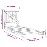  Okvir za krevet s uzglavljem sivi 90x200 cm masivna borovina | shoptok.hr