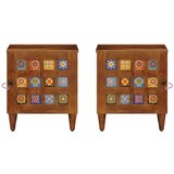  Nočna omarica Rjava 40 x 33,5 x 46 cm Masiven les manga, (5000107200) | Shoptok.si