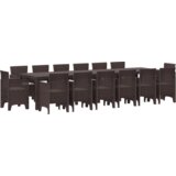  15-dijelni set za blagovanje na otvorenom s jastučićima Smeđa Poliratan | shoptok.hr