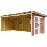 Timbela Vrtna hišica vrhunske kakovosti 14,3 m² - V231x248x648 cm - Brez tal in stranske stene - M941B-REDWOOD RED, (5000117201) | Shoptok.si