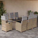  9-dijelni vrtni blagovaonski set s jastucima od poliratana | shoptok.hr