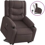  Naslonjač na podizanje tamnosmeđi od tkanine | shoptok.hr