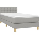  Okvir kreveta s oprugama i madrac svjetlosivi 90x200cm tkanina | shoptok.hr