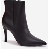 Boto Insulated Women's Ankle Boots on Heel Eco Leather Black Nolisse | shoptok.hr
