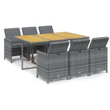 vidaXL 7-dijelni vrtni blagovaonski set sivi od poliratana | shoptok.hr