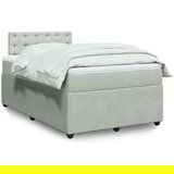 vidaXL Krevet s oprugama i madracem svjetlosivi 120x190 cm baršunasti | shoptok.hr