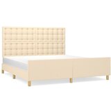 The Living Store Posteljni okvir z vzglavjem krem 180x200 cm blago - Posteljni Okvir Z Vzglavjem, (21527529) | Shoptok.si