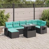  8-dijelni set vrtnih sofa od poliratana s jastucima crni bagrem | shoptok.hr