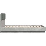  Okvir kreveta s uzglavljem siva boja betona 135x190 cm drveni | shoptok.hr