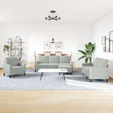 vidaXL 4-dijelni set sofa s jastucima svjetlosivi baršunasti | shoptok.hr