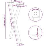 vidaXL noge za blagovaonski stol u obliku slova x, 2 kom, bijele, 57 x (72-73) cm, čelik | shoptok.hr